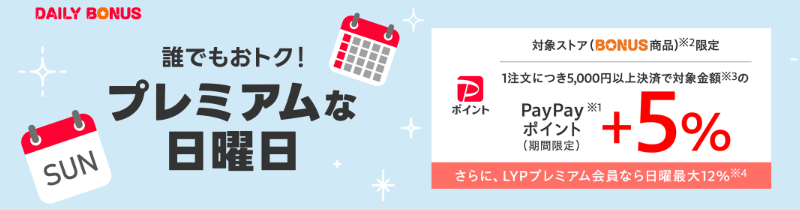 プレミアムな日曜日 +5%
